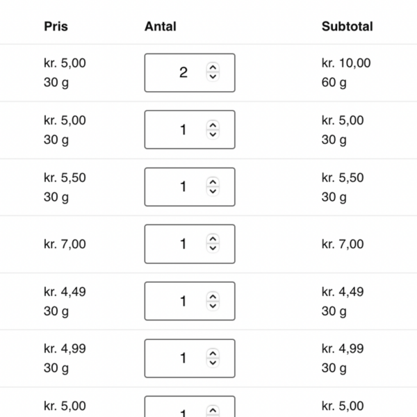 Woo Product Weight