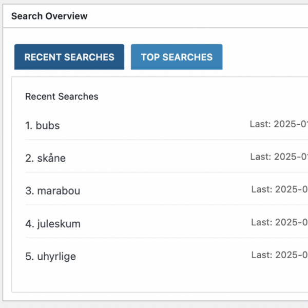 Woo Search Overview Dashboard Widget